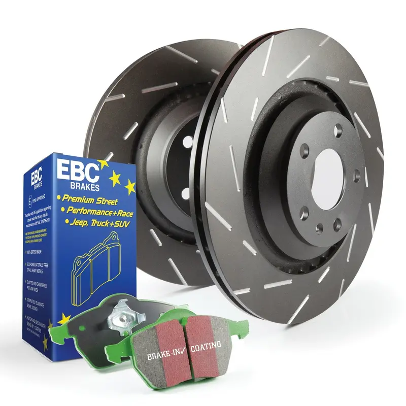 Ebc S2Kf1336 Brake Upgrade Kit – Greenstuff 2000 Pads + Usr Slotted Rotors 1