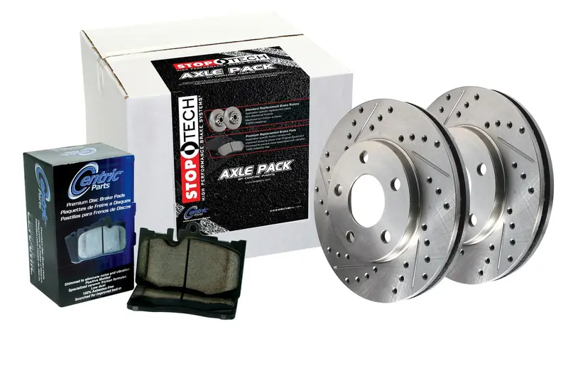 Stoptech Sport Axle Pack – Four-Wheel Slotted Rotor Kit With Pre-Assembled Brake Lines (977.61006) 1