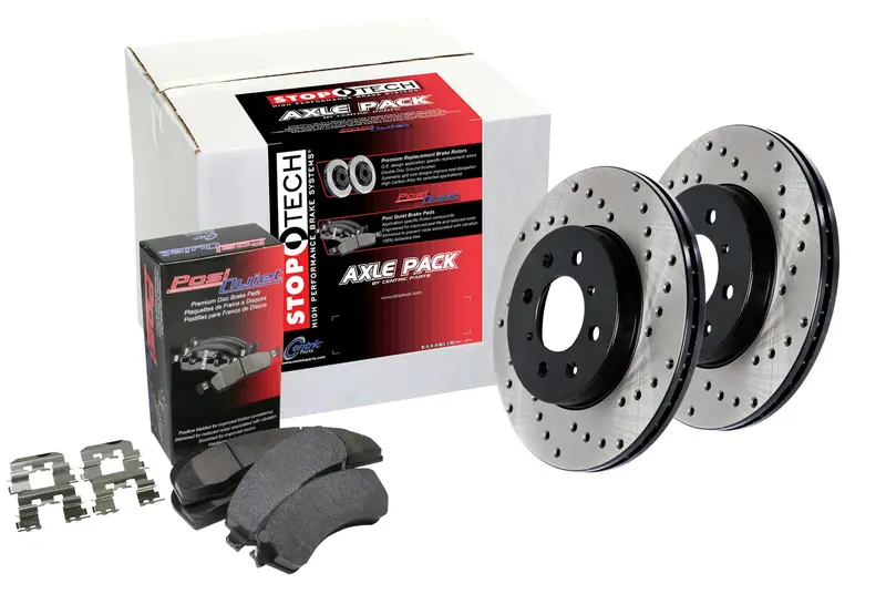 Stoptech Street Performance Brake Kit – Drilled Front And Rear Rotors (Model 936.33046) 1